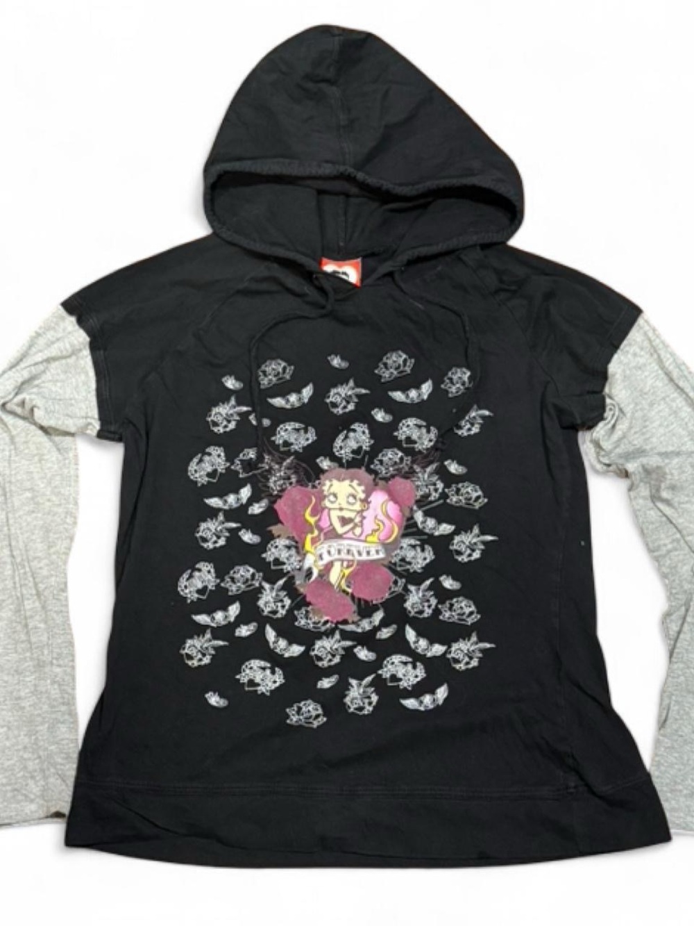 Y2K Betty Boop Double Layered Graphic Hoodie